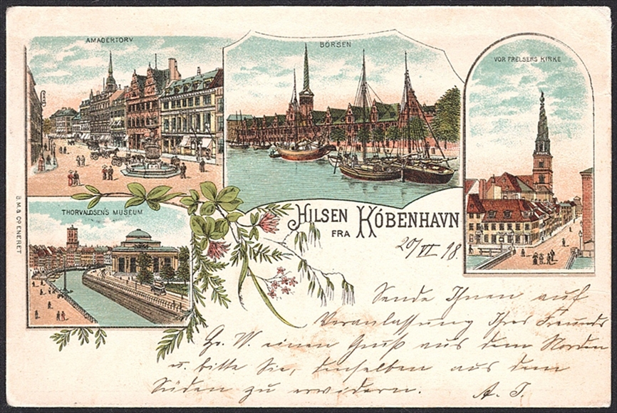 Lithographien, Dänemark, Hilsen Fra KÖBENHAVN, 4 Bilder, 1898