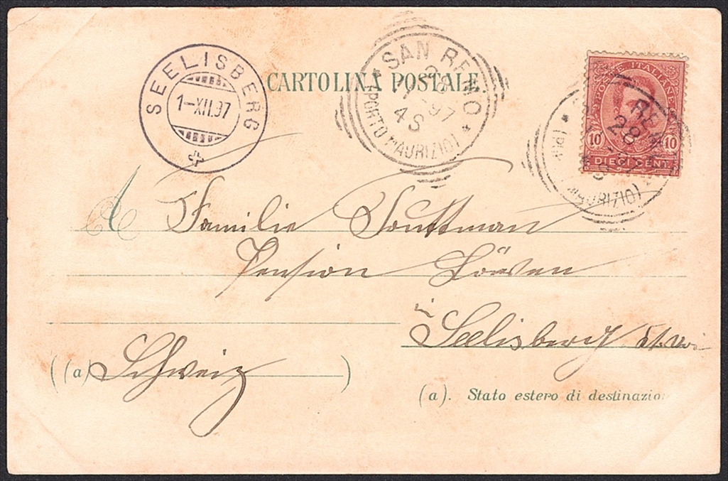Lithographien, Italien, Souvenir de SAN REMO, 3 Bilder, 1897 – Bild 2
