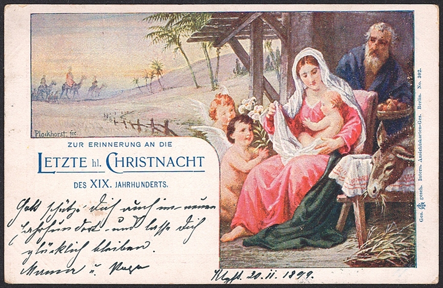 Lithographien, Levante, LETZTE CHRISTNACHT, frankiert Nr.22, gestempelt JERUSALEM
