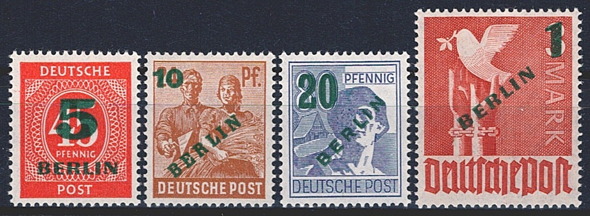 Deutschland, Berlin, 1949, Freimarken, Nr.64-67, komplette Serie