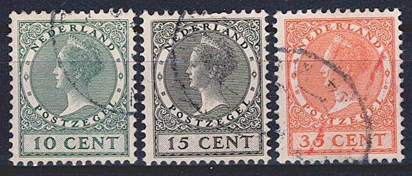 Niederlande, 1924, Briefmarkenausstellung, Nr.138-140, komplette Serie, Bedarfsstempel