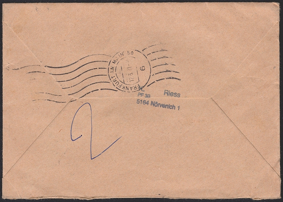 Deutschland, Berlin, Nr.640, mehrfach auf Wertbrief, NÖRVENICH – Bild 2