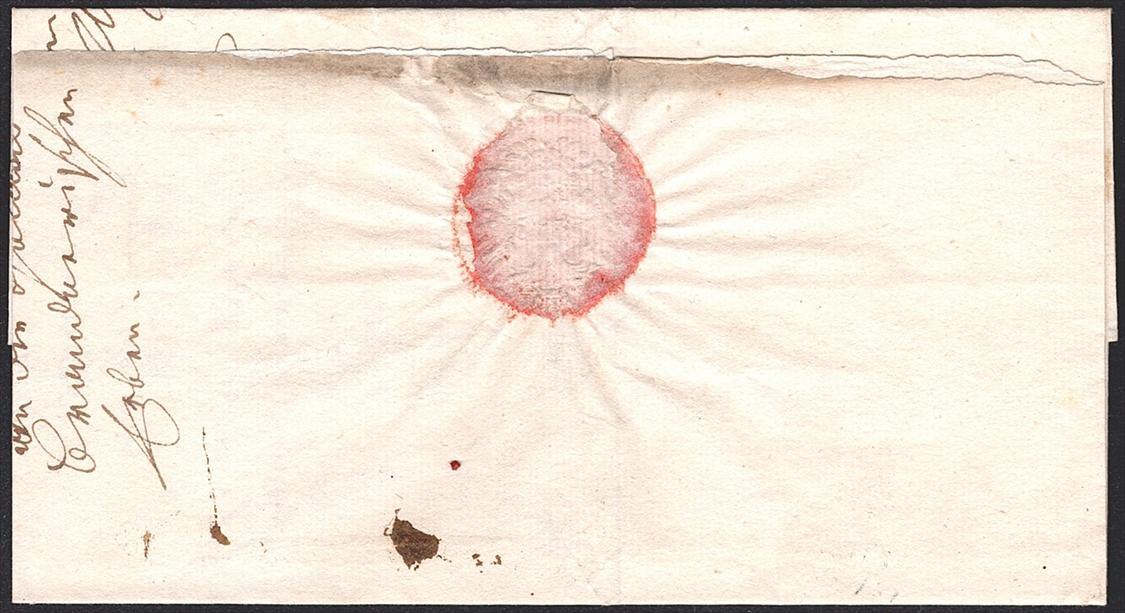 Österreich, V.TRIEST blaugrün, auf Faltbrief nach Pöltenberg (Mähren), 1835 – Bild 2