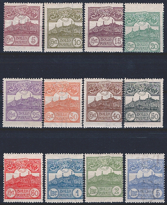 San Marino, 1925, Freimarken, Nr.109-120, komplette Serie