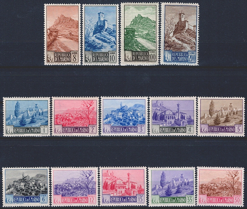 San Marino, 1925, Freimarken, Nr.409-422, komplette Serie