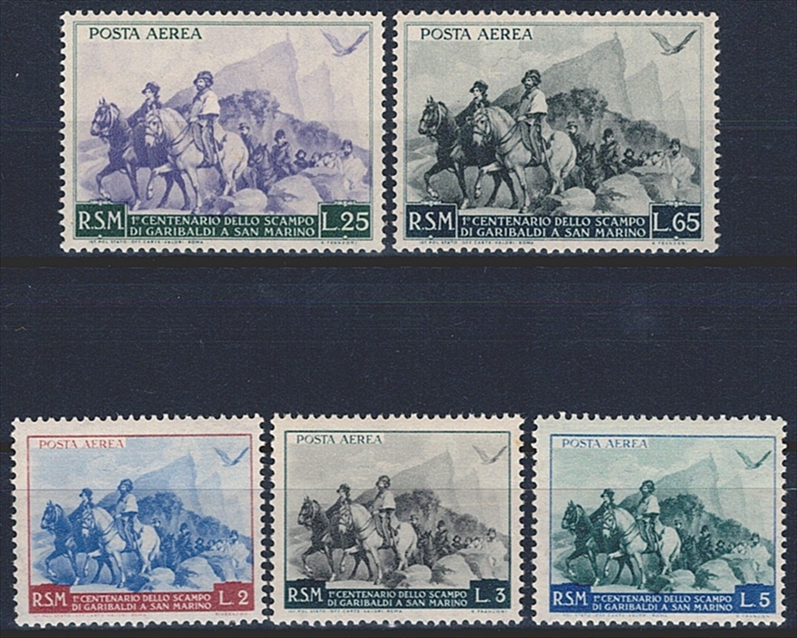 San Marino, 1925, Garibaldi, Nr.425-429, komplette Serie