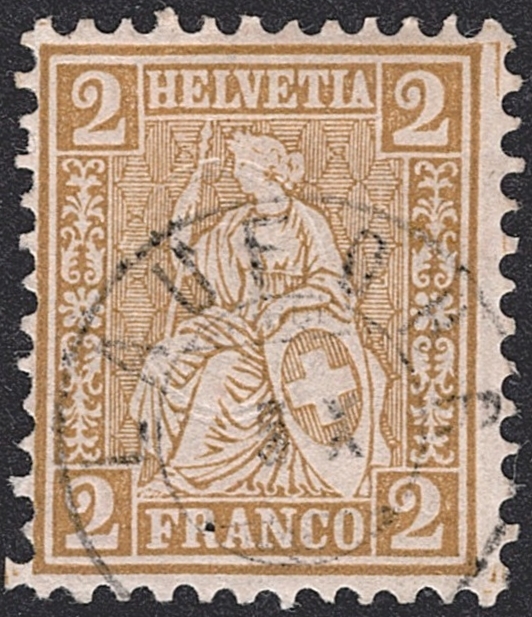 Schweiz, Abstempelungen, Kanton Aargau, Zwergstempel LAUFOHR auf 2Rp.oliv