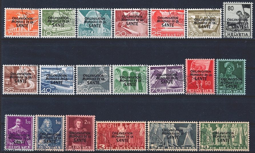 Schweiz, Ämter, SdN, Nr.6-20, komplette Serie,Eckstempel
