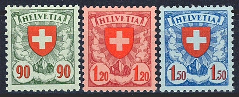 Schweiz, Freimarken, Nr.163y-166y, glattes Kreidepapier, komplette Serie