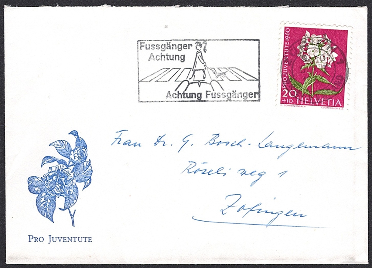 Schweiz, Pro Juventute Zierbriefe, Nr.65, Kamelie, ZÜRICH
