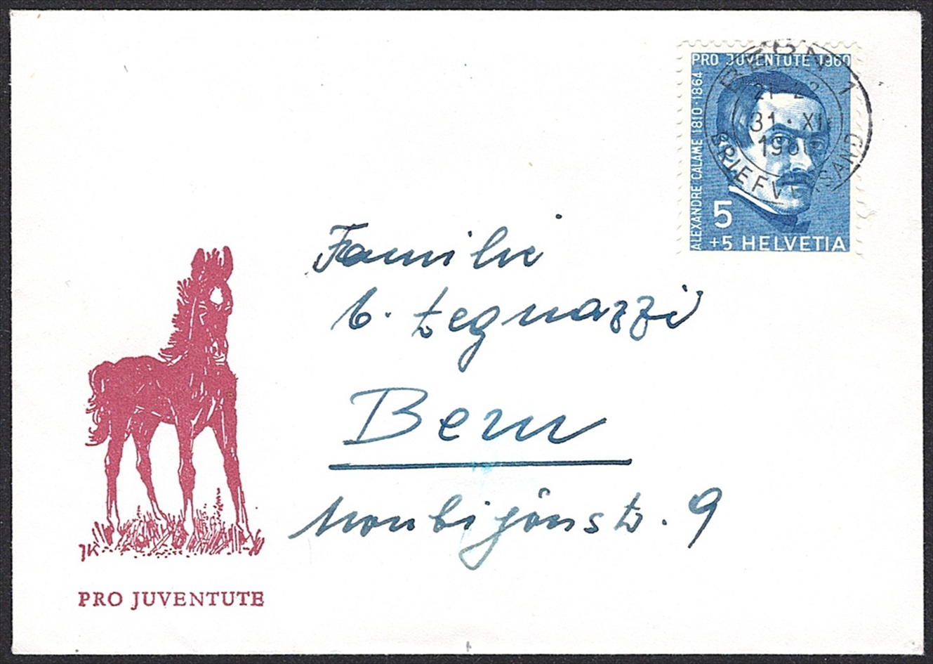 Schweiz, Pro Juventute Zierbriefe, Nr.66, Fohlen, BERN