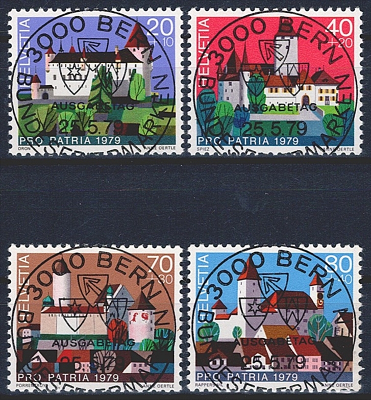 Schweiz, Pro Patria, 1979, Nr.182-185, komplette Serie, offizielle ET-Vollstempel
