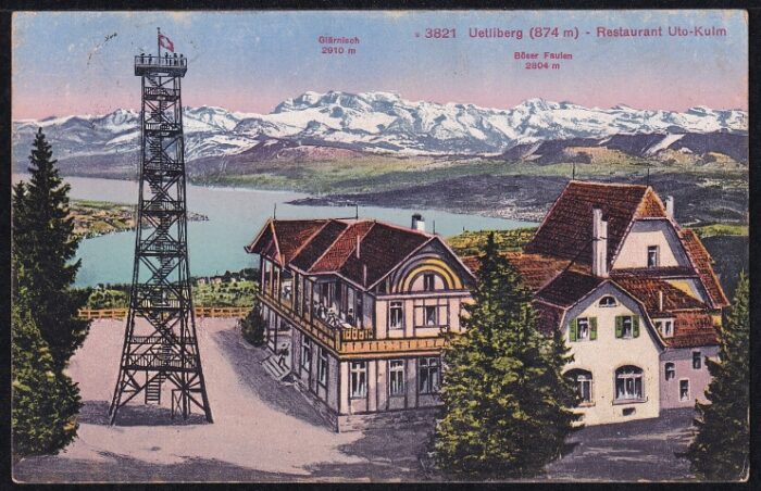 Ansichtskarte,1921 Zürich farbig