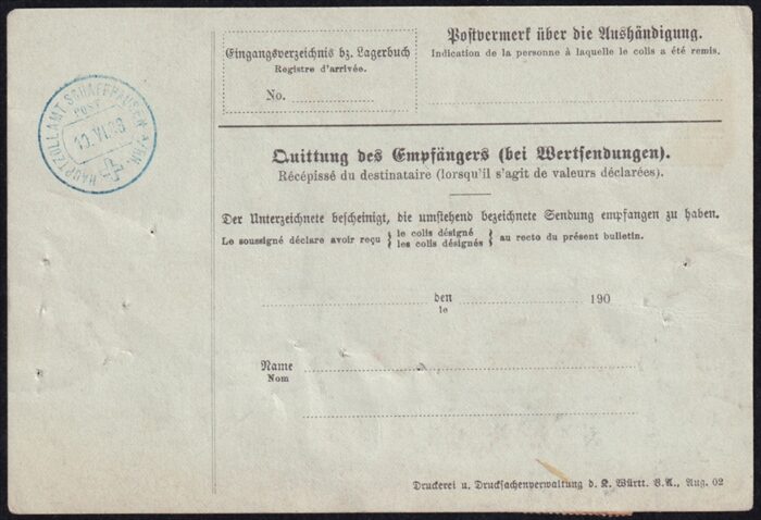 Deutschland, Deutsches Reich, Nr.74/76, Paketbegleitadresse – Bild 2