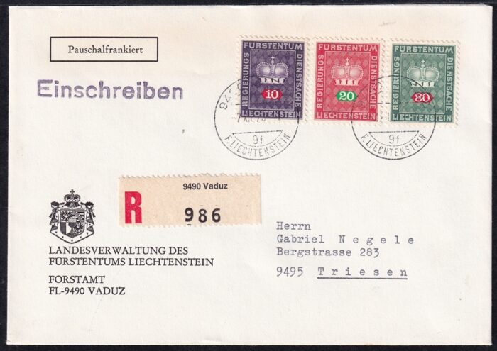 Liechtenstein, Dienstmarken, Nr.37x/42x+, 3.Auflage