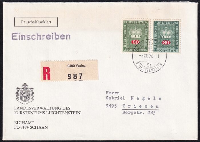 Liechtenstein, Dienstmarken, Nr.38x/42x, 3.Auflage