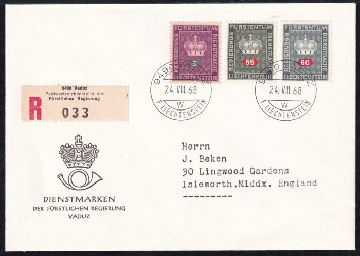 Liechtenstein, Dienstmarken, Nr.40y-41y, 4.Auflage