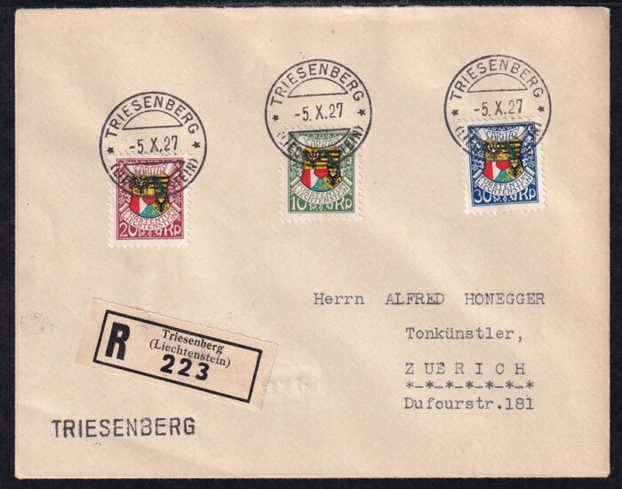 Liechtenstein, Freimarken, FDC, Nr.75-77