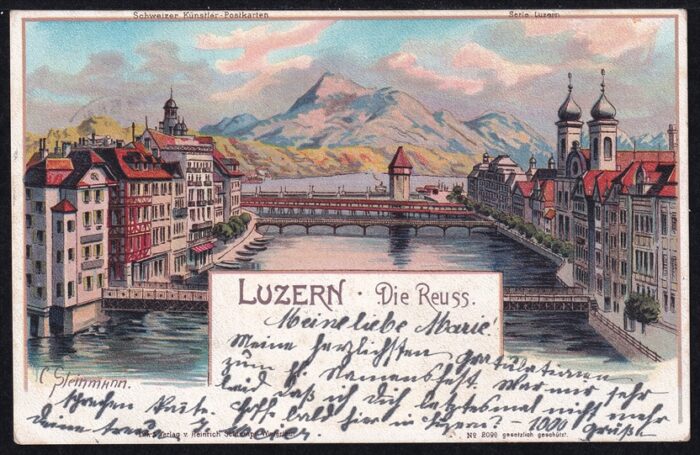 Lithokarten, Luzern Die Reuss