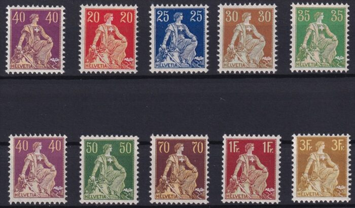 Schweiz 1908 Serie SBK Nr. 107 bis 116 postfrisch **