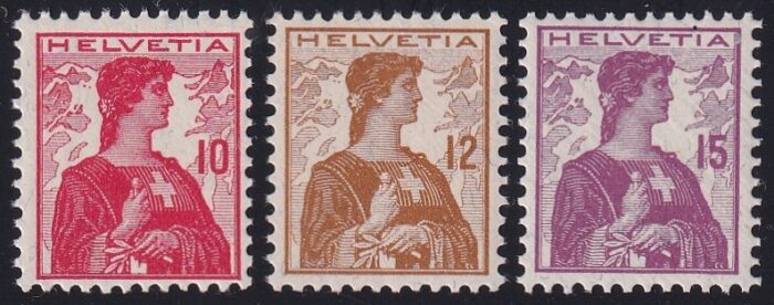 Schweiz 1909 Serie SBK Nr. 120 bis 122 postfrisch **