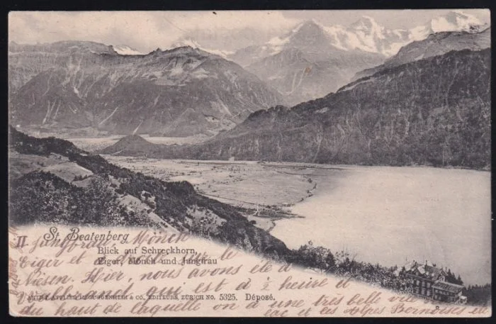 Schweiz Ansichtskarten ST.BEATENBERG, Blick auf Schreckhorn