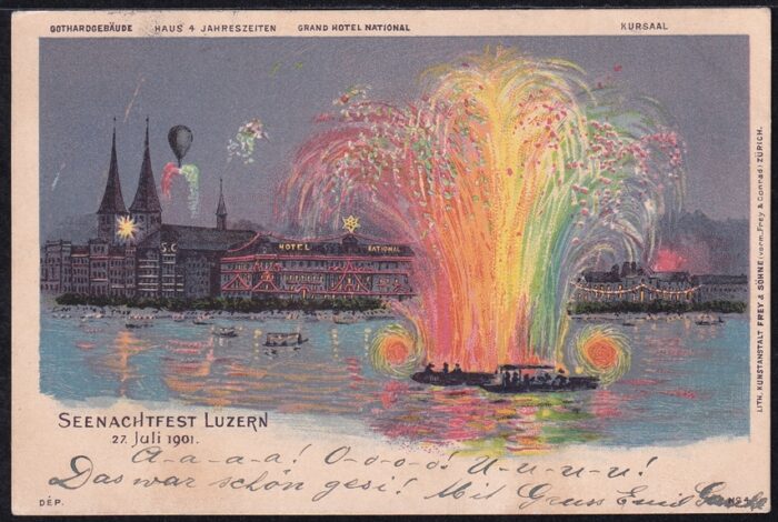 Schweiz, Lithographien, Seenachtfest Luzern 1901