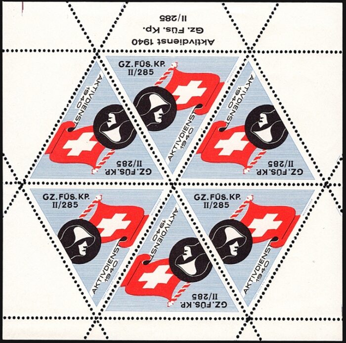 Schweiz, Soldatenmarken,  Grenztruppen, Gz.Füs.Kp.II/285, Nr.227b, Sechserbögli