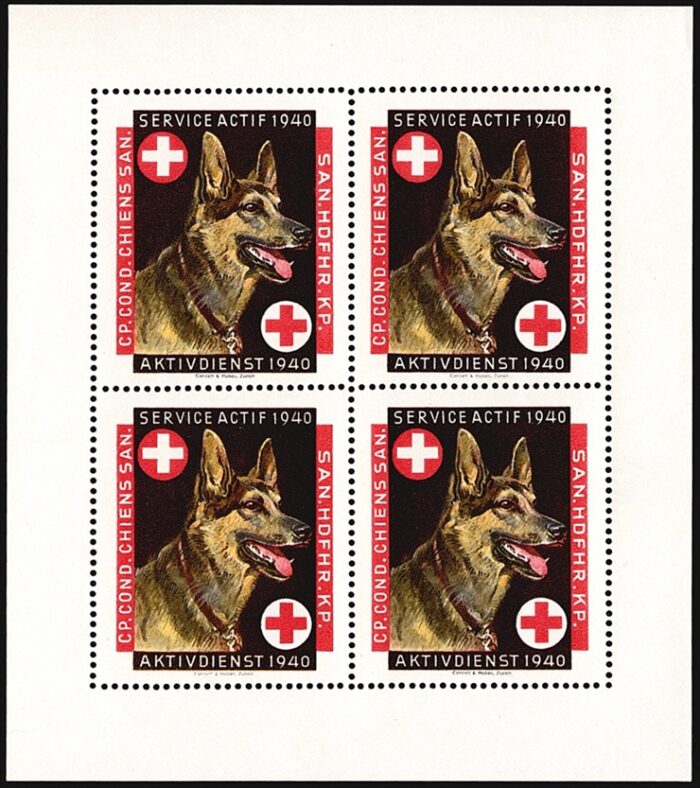 Schweiz, Soldatenmarken, Sanität, San.Hdfhr.Kp., Nr.3, gezähnter Block