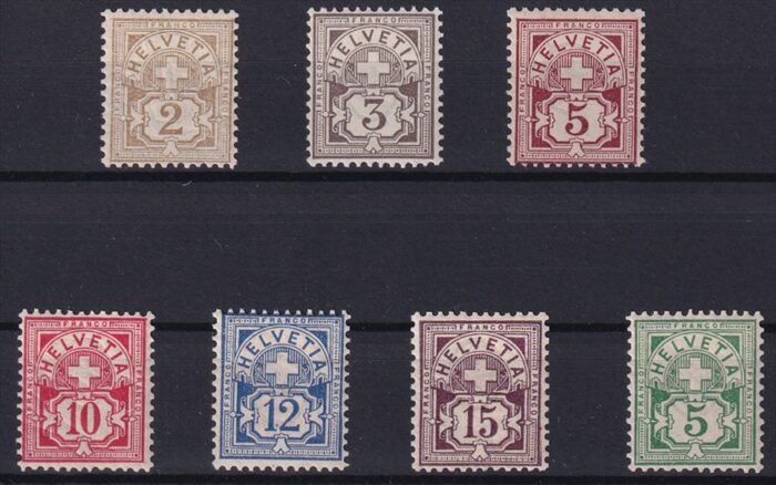 Schweiz Wertziffer 1891-1899 Serie SBK Nr. 58B bis 65B postfrisch **