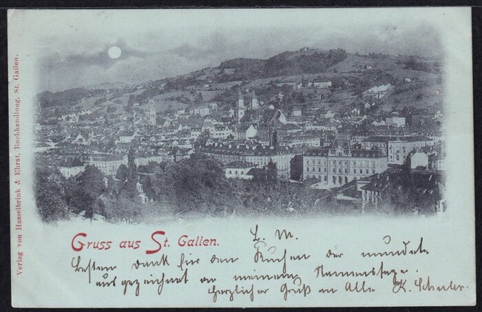 Schweiz,Lithographien, Gruss aus St.Gallen