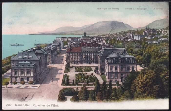 Schweiz,Lithographien, Neuchatel, Quartier de l Est