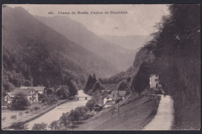 Ansichtskarte Schweiz 1913 "Champ du Moulin - Canton de Neuchatel"