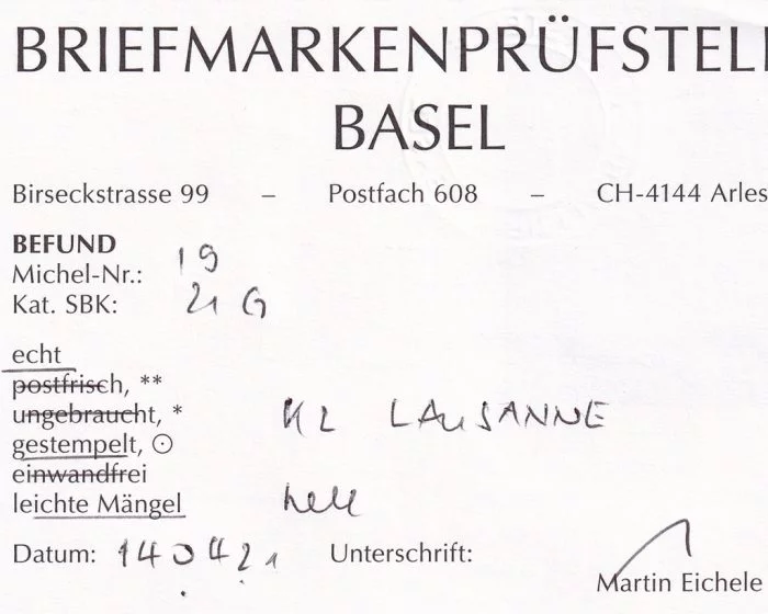 Schweiz Strubeli 1857/62 Nr. 21 G gestempelt – Bild 3